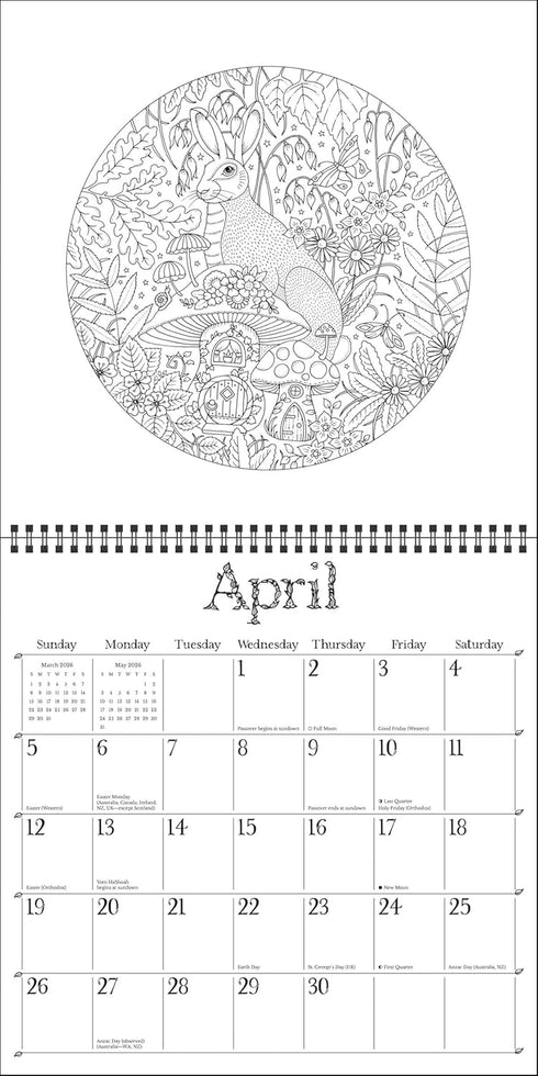 JOHANNA BASFORD'S 2026 COLORING WALL CALENDAR